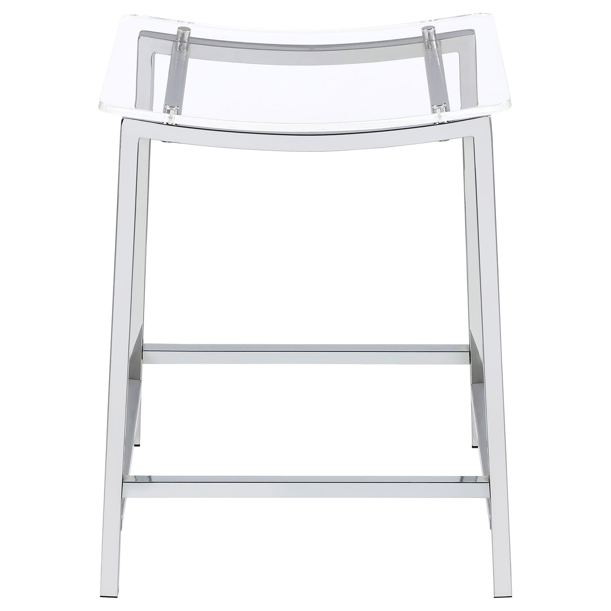 Jovani Acrylic Backless Bar Stool Chrome (Set of 2)