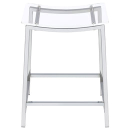 Jovani Acrylic Backless Bar Stool Chrome (Set of 2)
