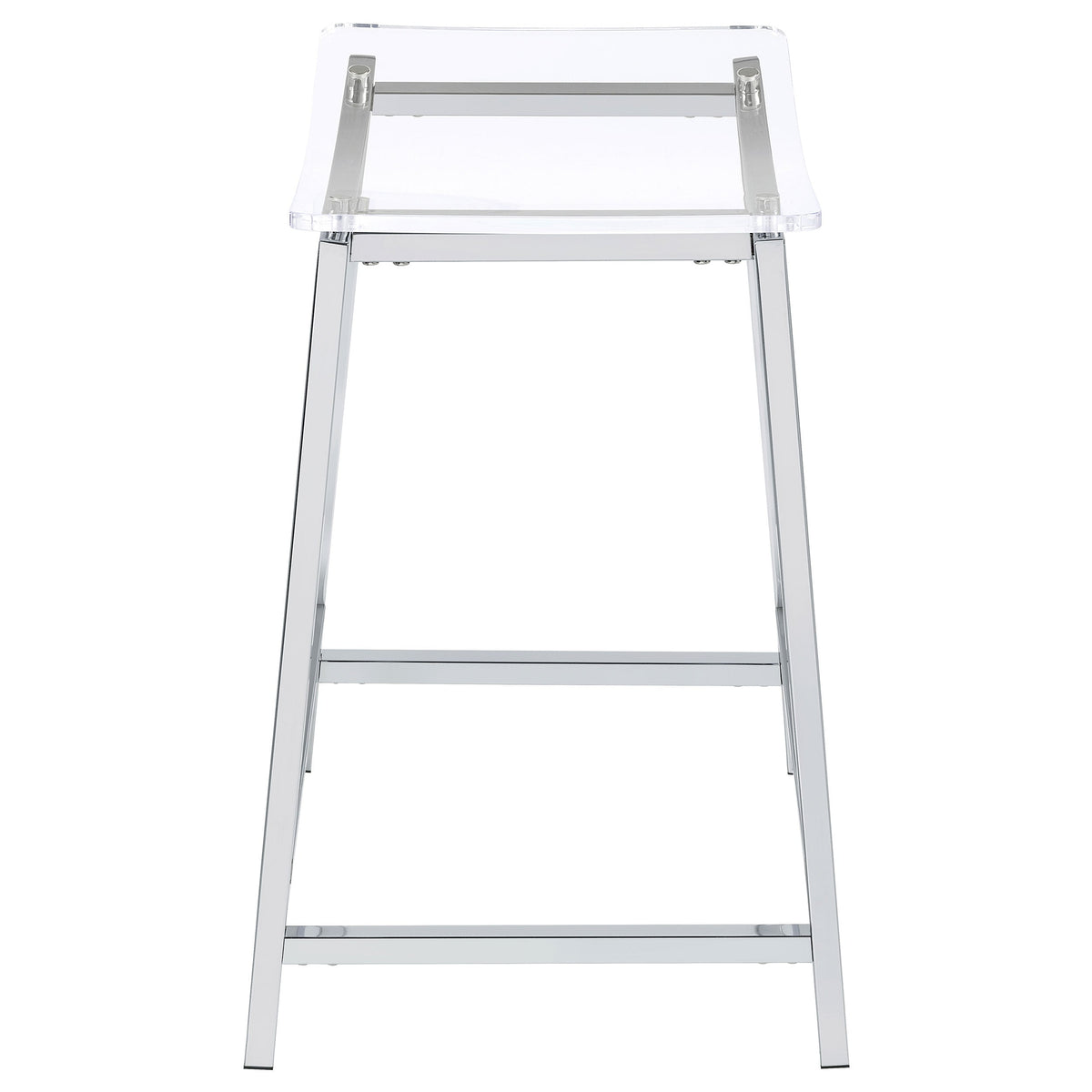 Jovani Acrylic Backless Bar Stool Chrome (Set of 2)