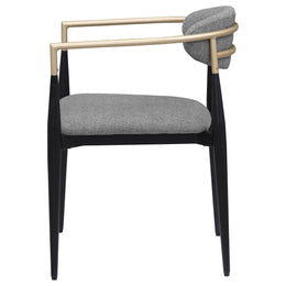 Alexis Fabric Upholstered Dining Arm Chair Beige (Set of 2)