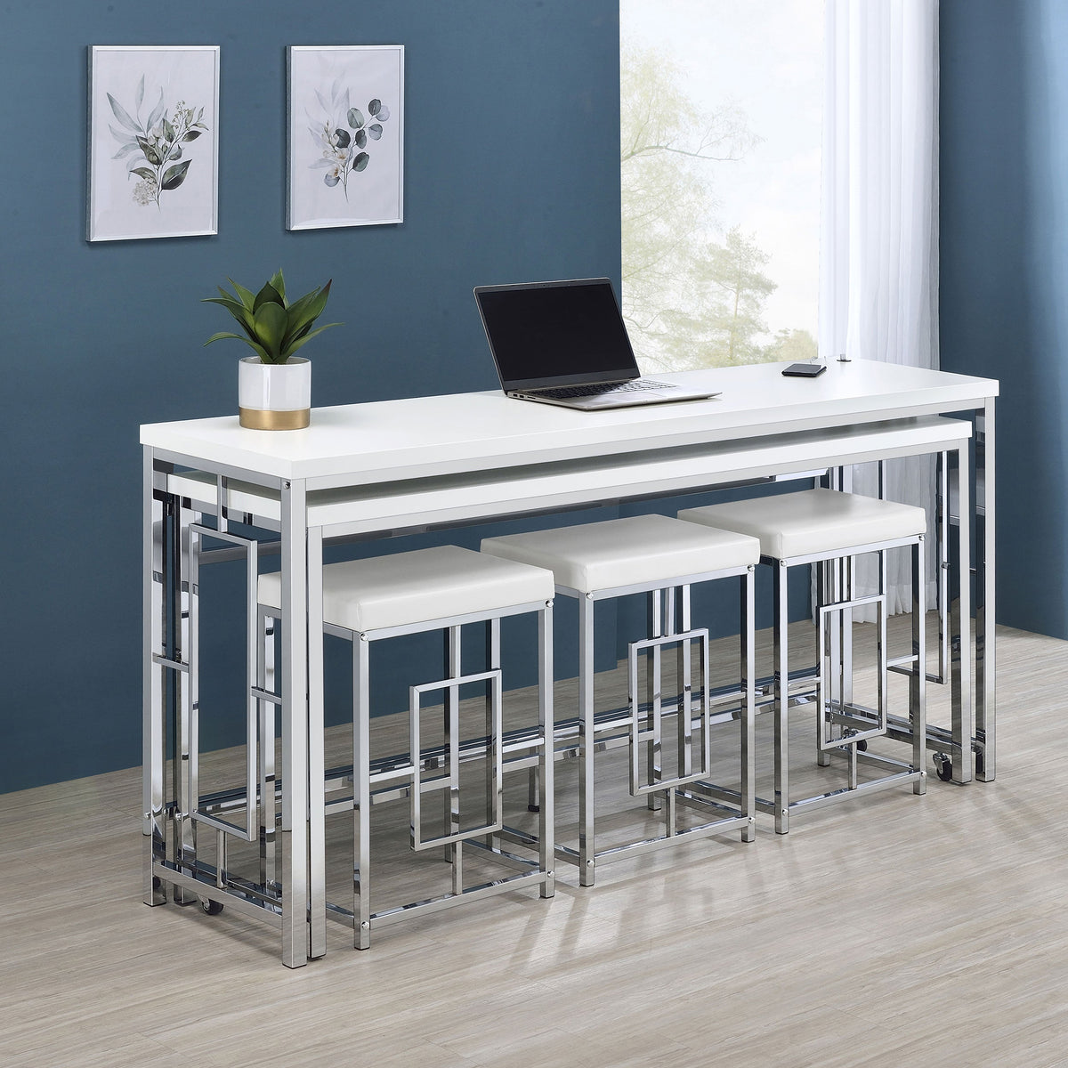 Jackson Multipurpose Counter Height Table Set White