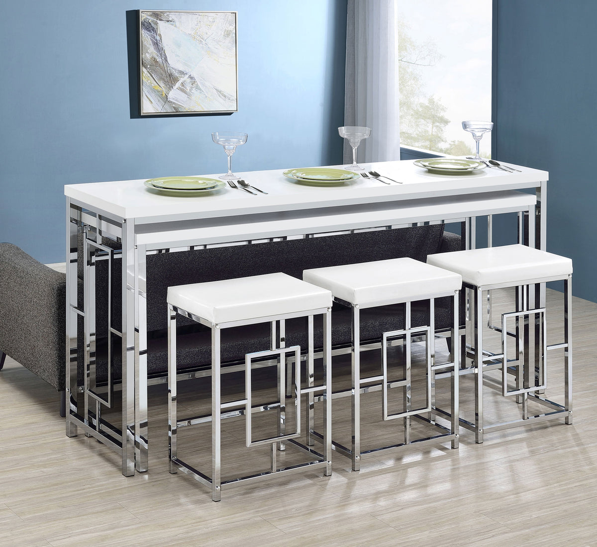 Jackson Multipurpose Counter Height Table Set White