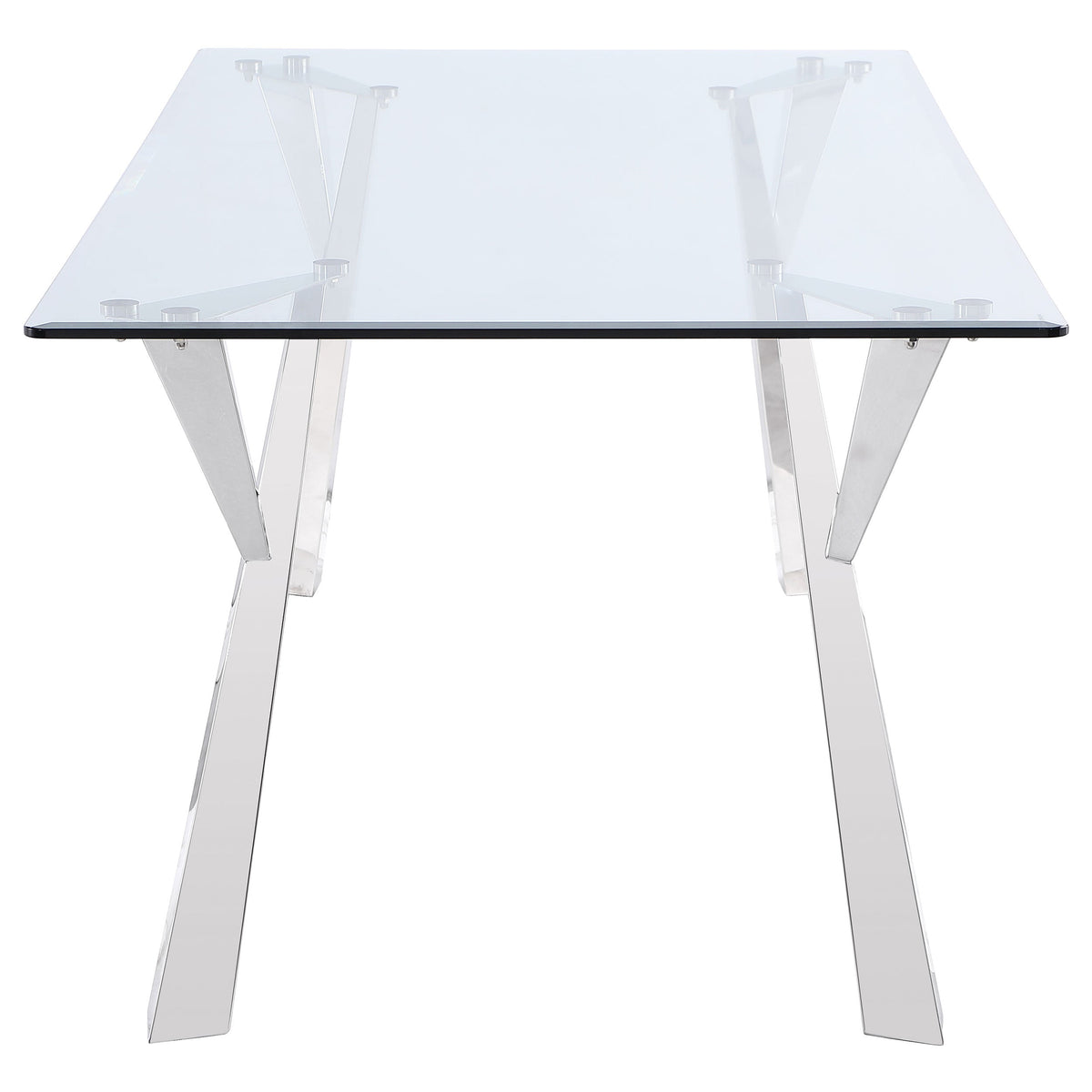 Alaia Rectangular 79-inch Glass Top Dining Table Chrome