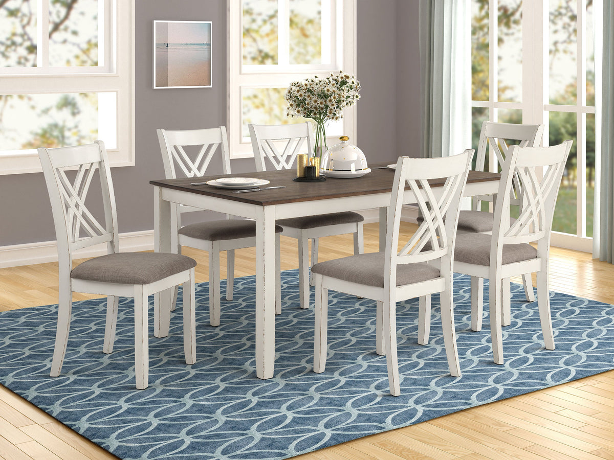 Fortress Rectangular Dining Set Vintage Vanilla