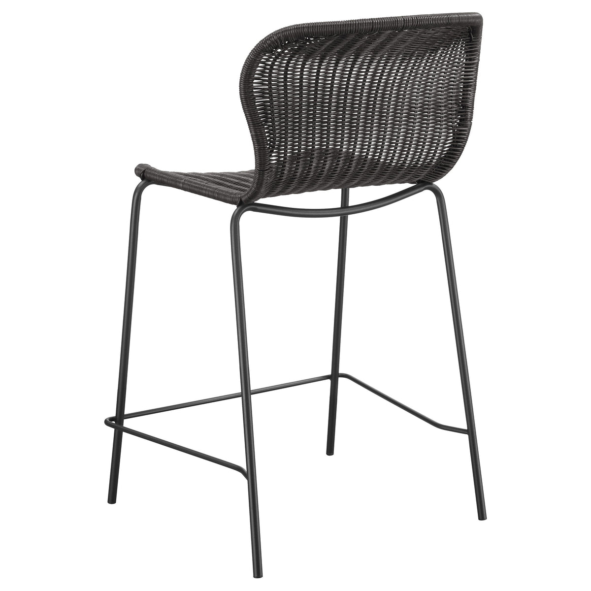 Mckinley Faux Rattan Metal Bar Chair Brown (Set of 2)