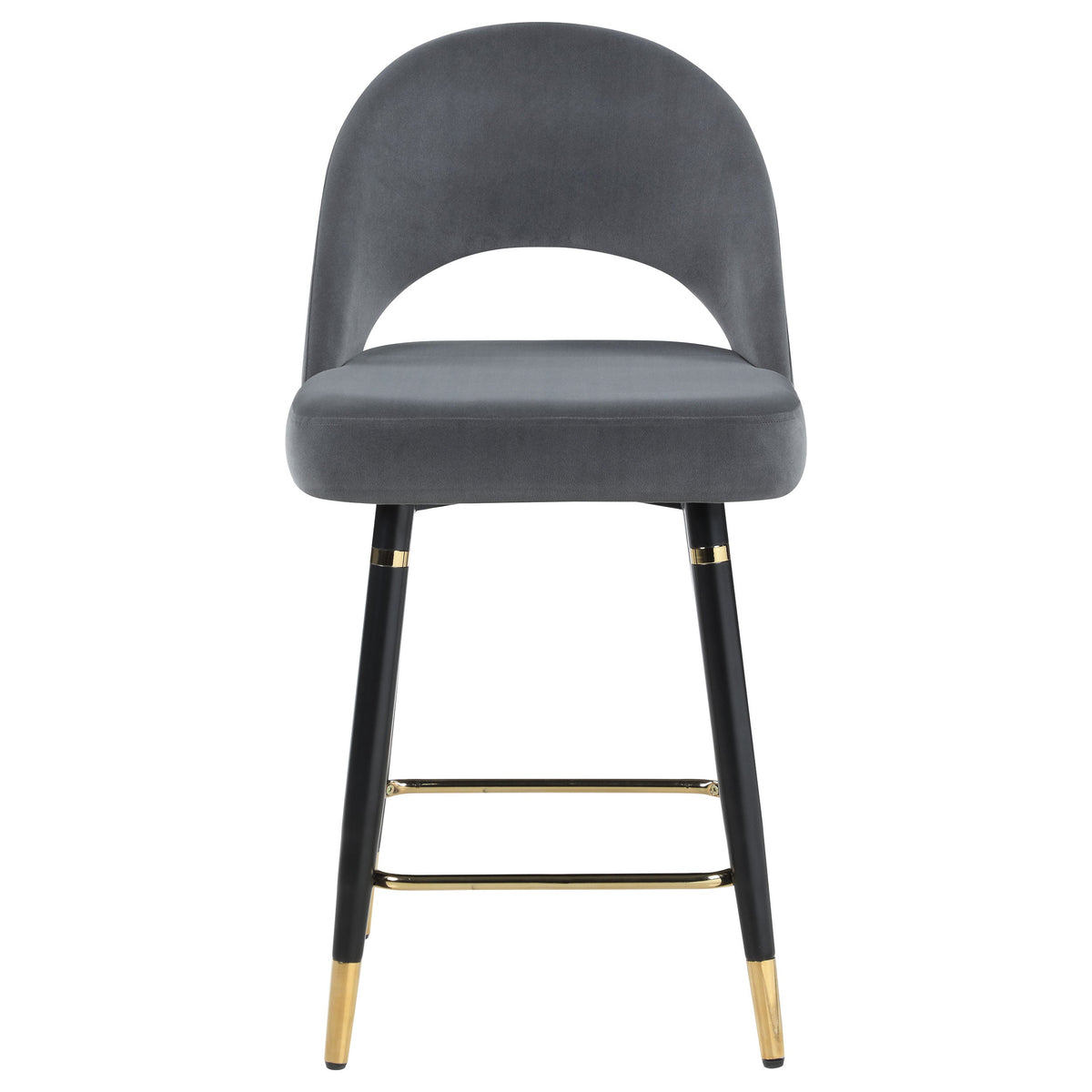 Lindsey Velvet Upholstered Counter Chair Black (Set of 2)