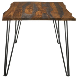 Neve 80-inch Live Edge Dining Table Grey Sheesham