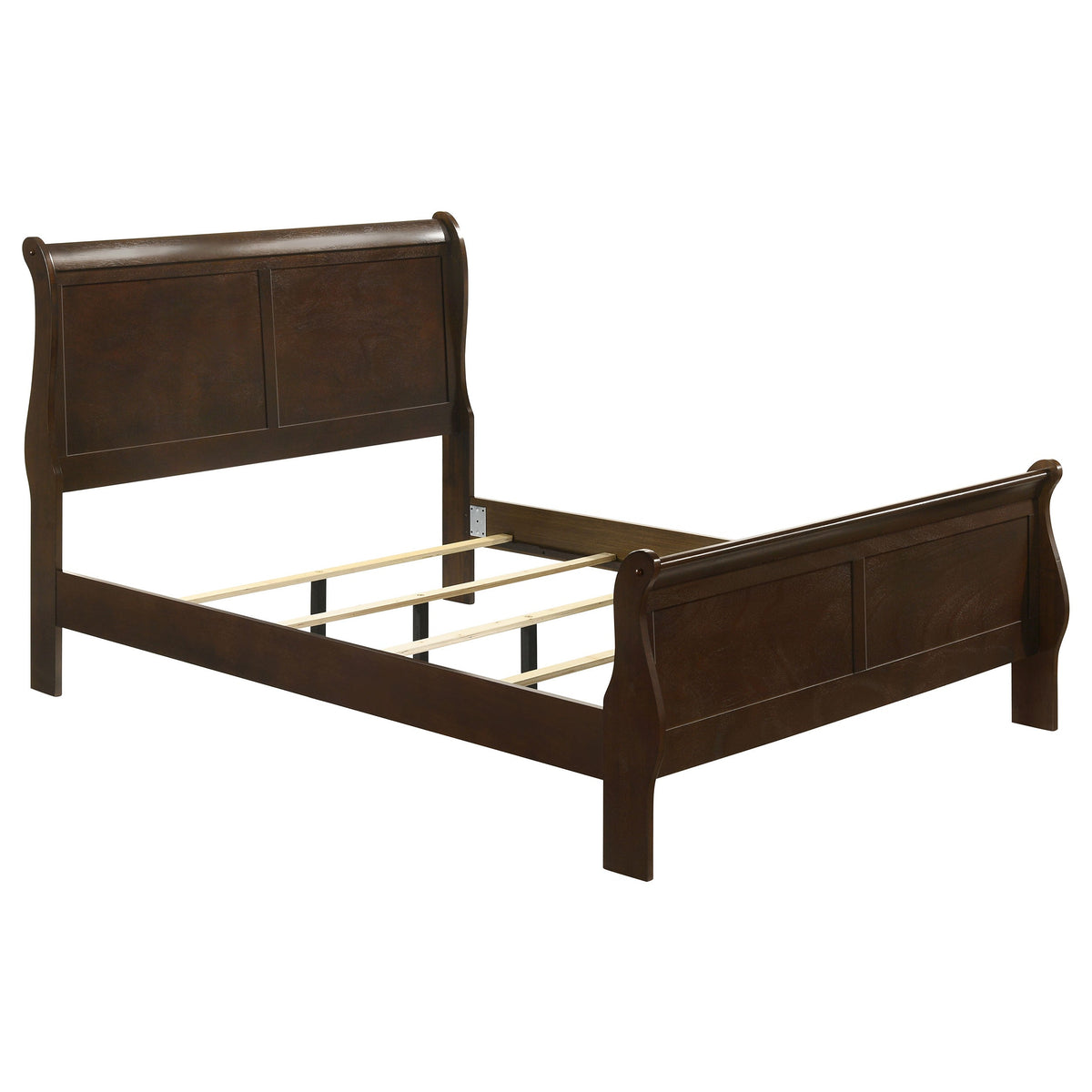Louis Philippe 47-inch Sleigh Panel Bed White