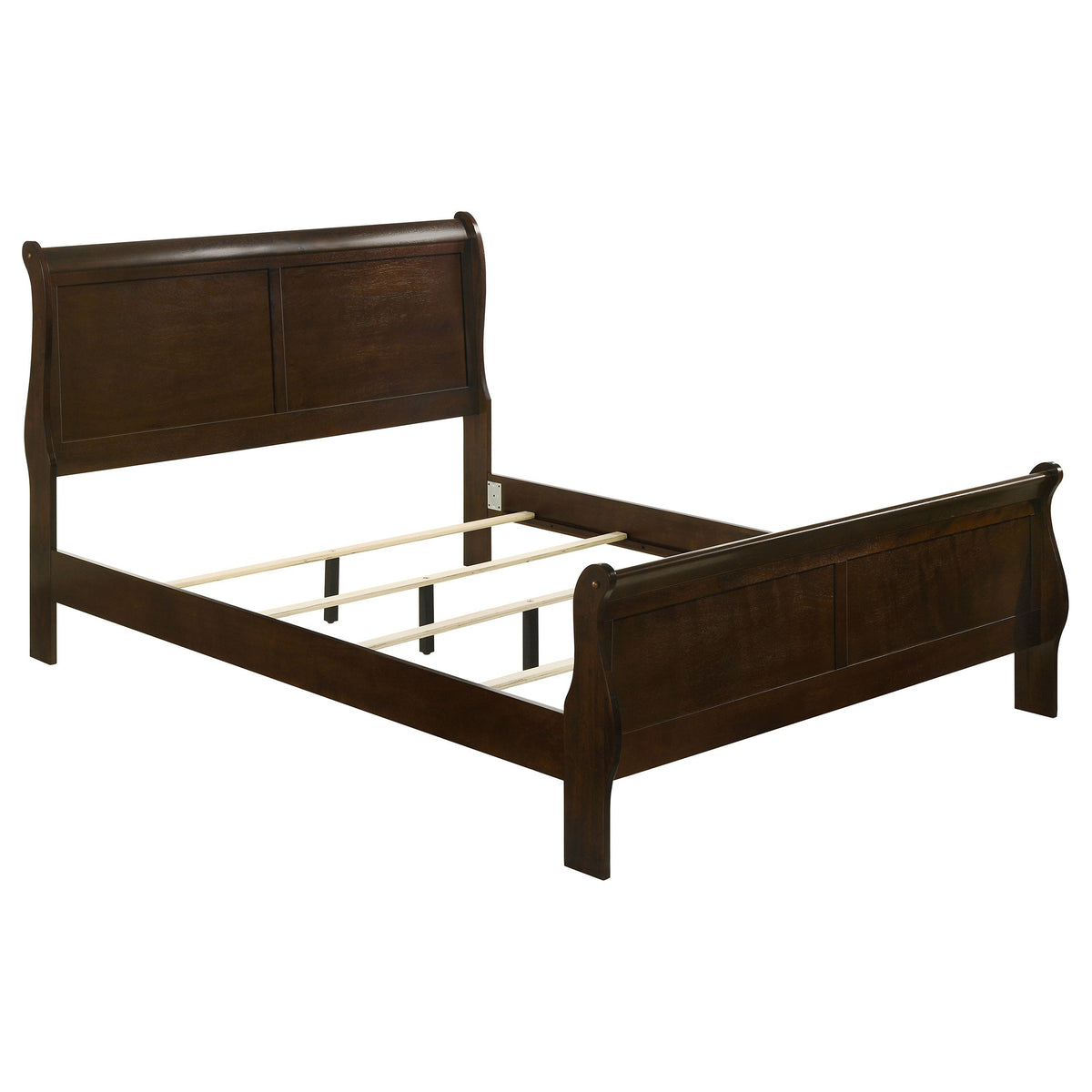 Louis Philippe 47-inch Sleigh Panel Bed White