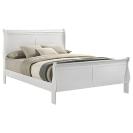 Louis Philippe 47-inch Sleigh Panel Bed White
