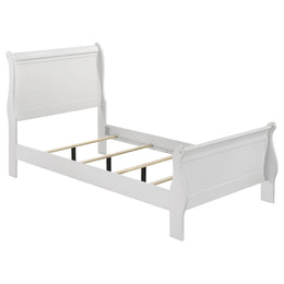 Louis Philippe 47-inch Sleigh Panel Bed White
