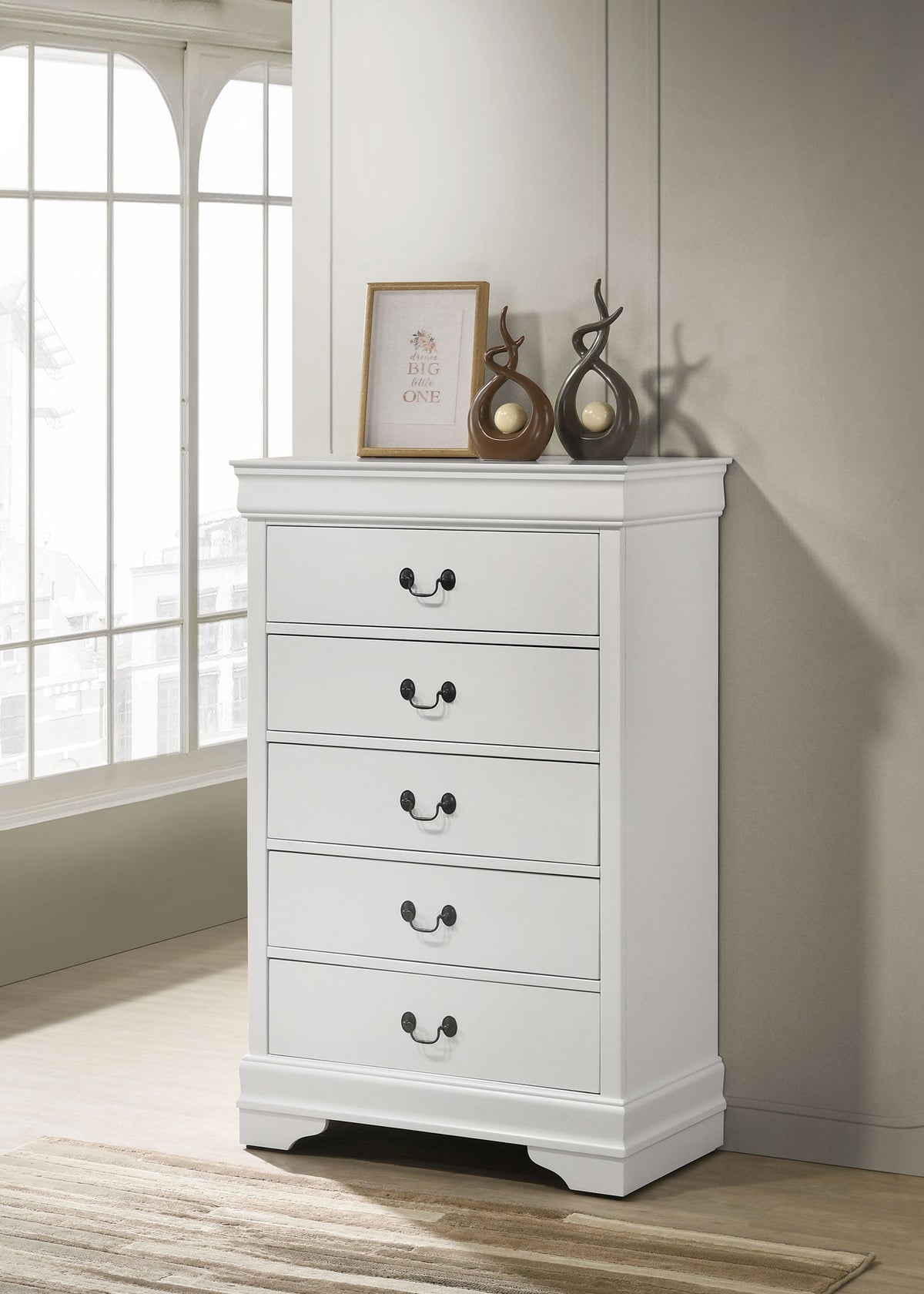 Louis Philippe 5-drawer Bedroom Chest Cappuccino