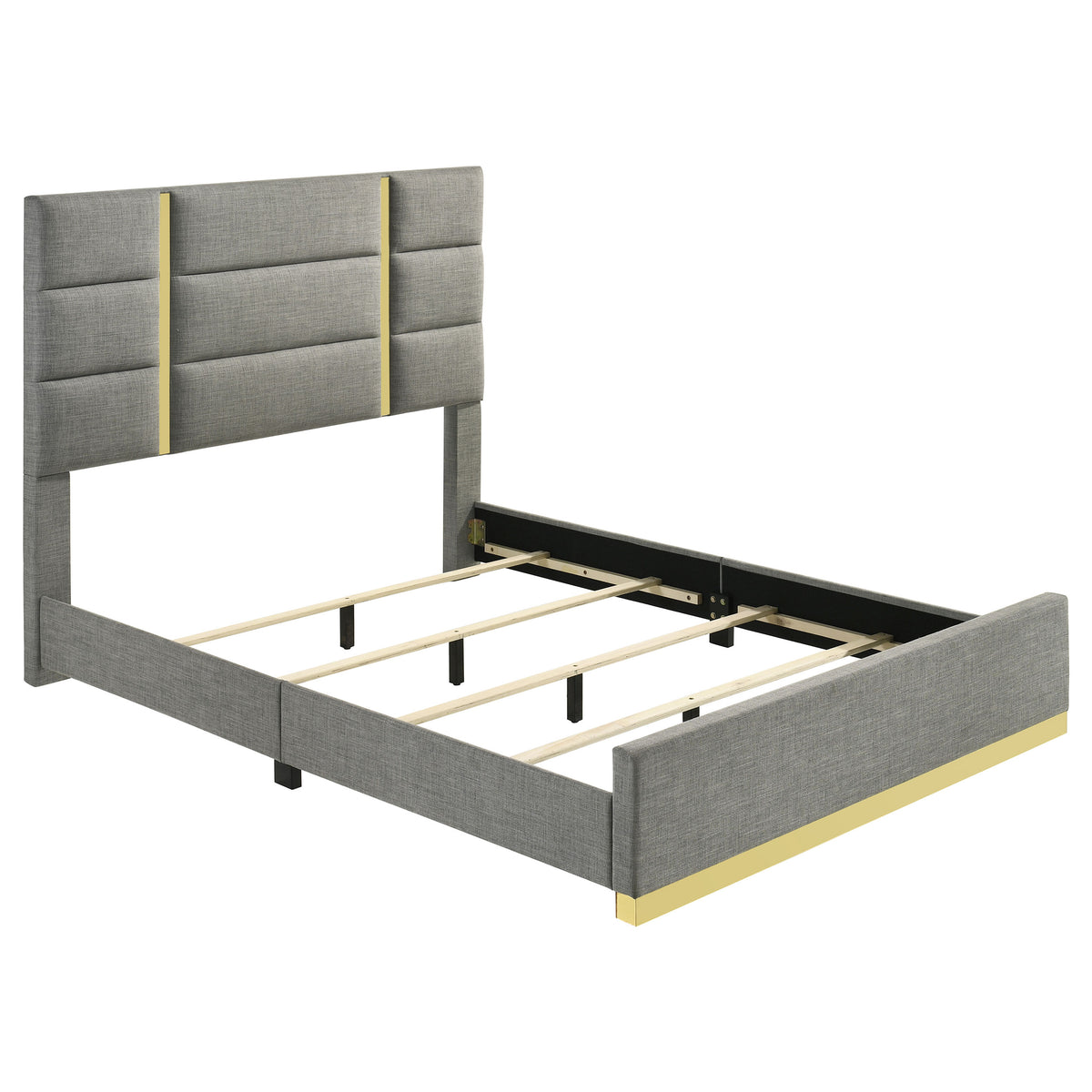 Ines Bedroom Set Grey/Navy and White High Gloss