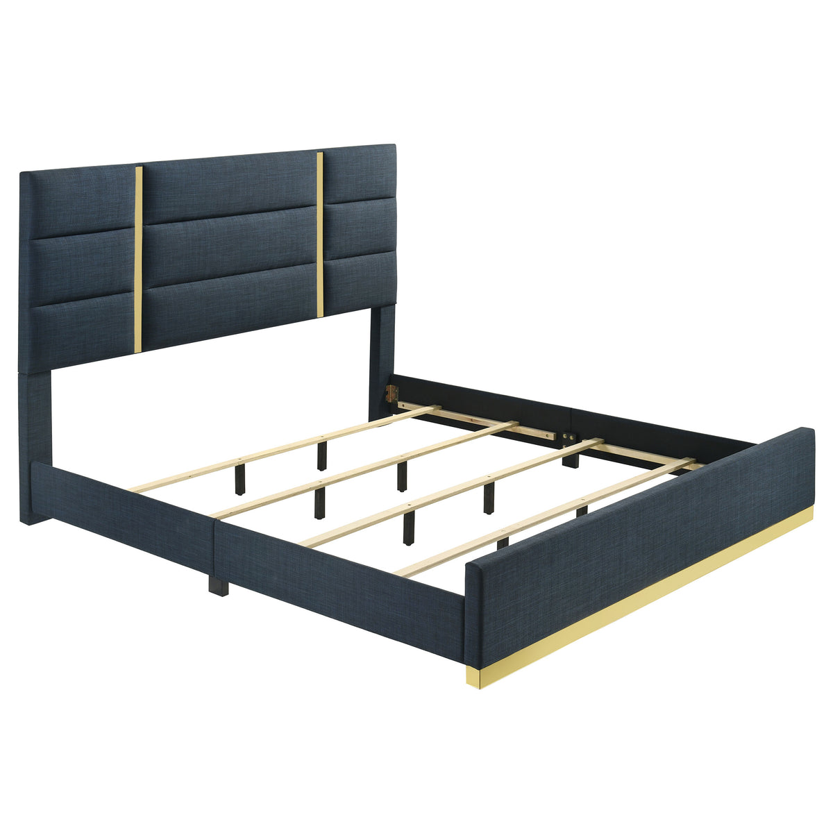 Ines Bedroom Set Grey/Navy and White High Gloss