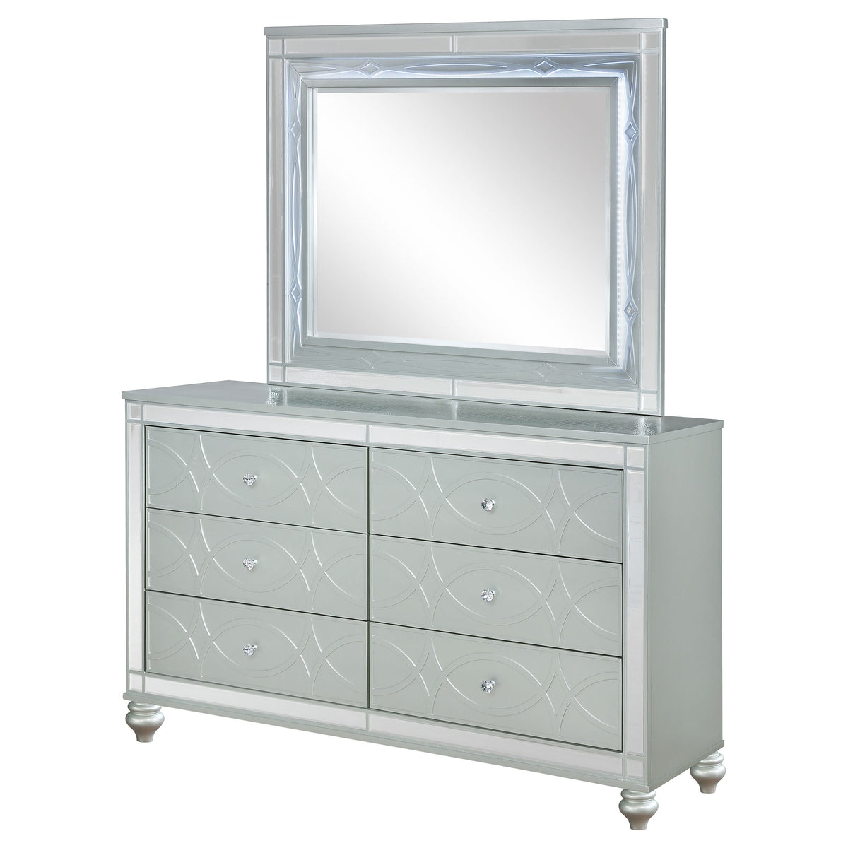 Gunnison 6-drawer Dresser Silver Metallic