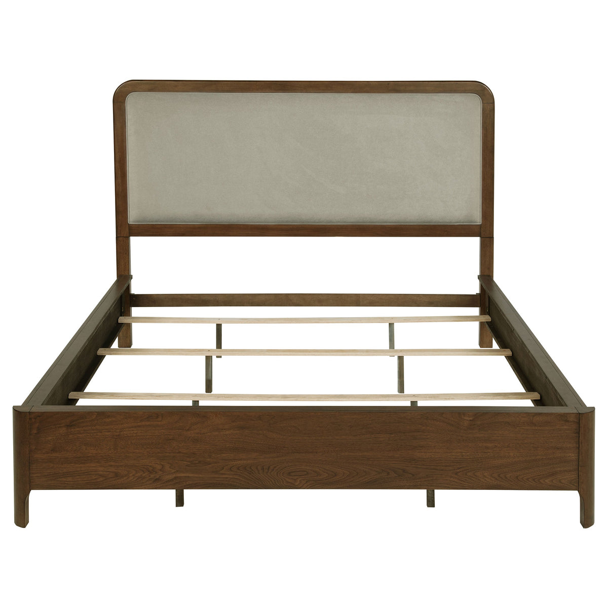 Maderia 57-inch Upholstered California King Panel Bed Walnut