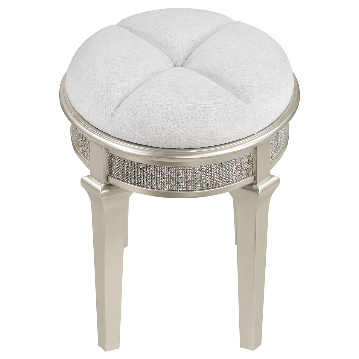 Evangeline 4-drawer Vanity Desk Makeup Table Silver Oak