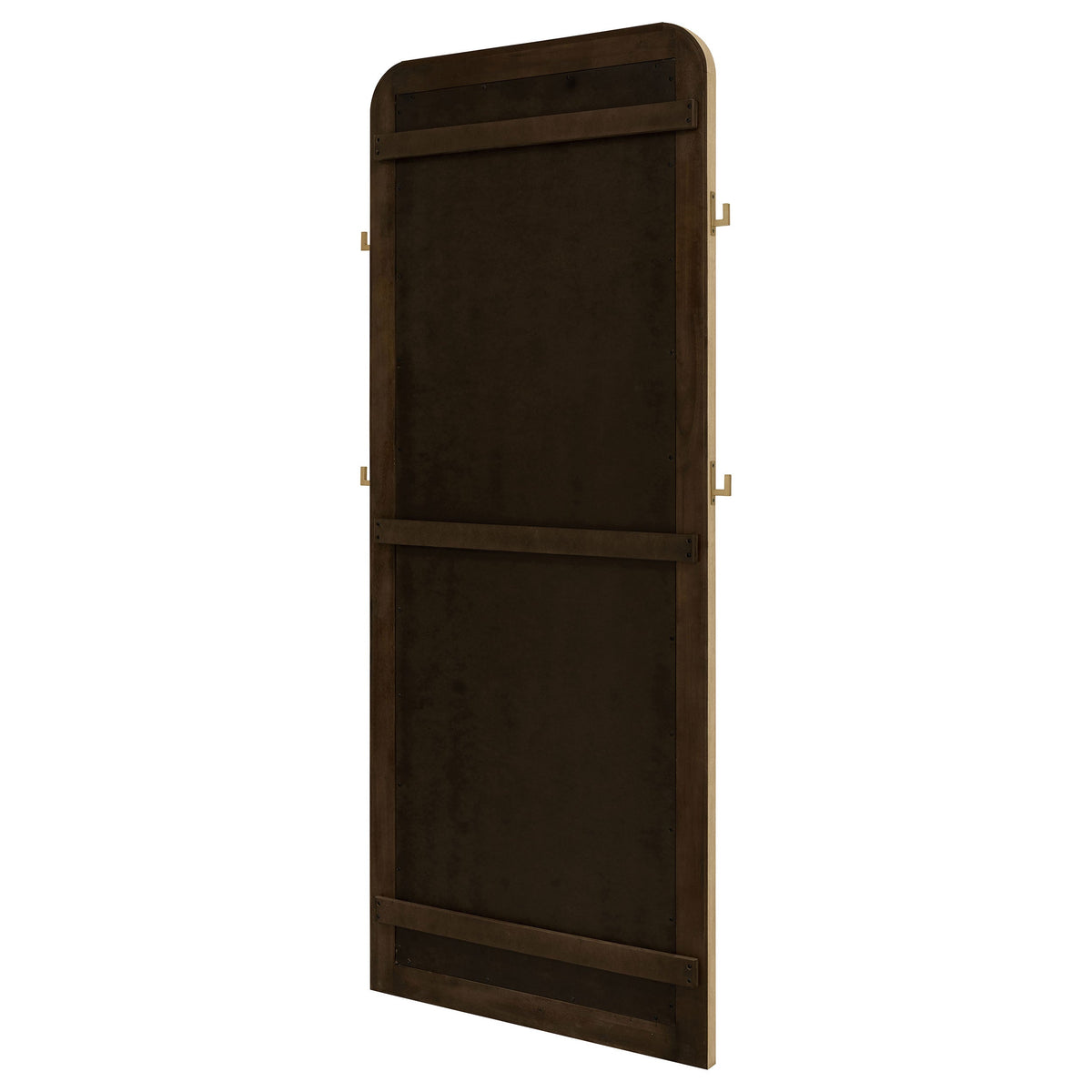 Arini Cane Weave Length Standing Floor Mirror Black