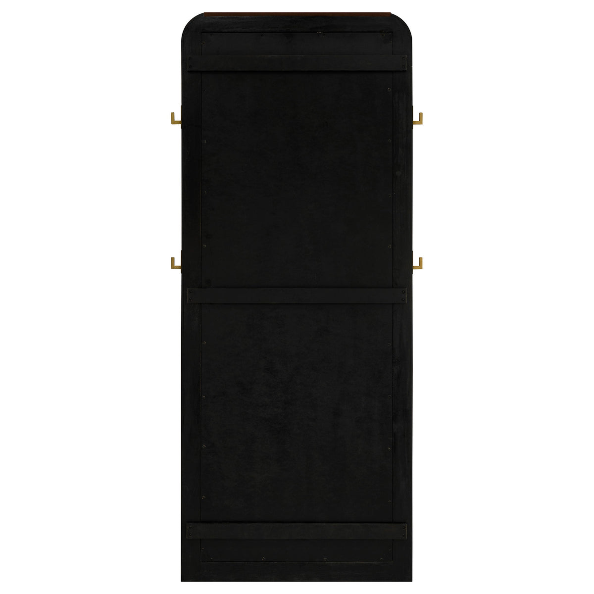 Arini Cane Weave Length Standing Floor Mirror Black