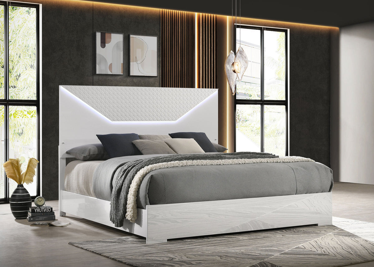 Hyland Panel Bed LED Headboard Natural