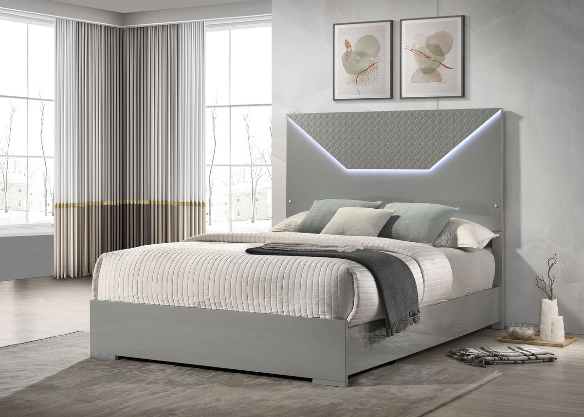 Hyland Panel Bed LED Headboard Natural