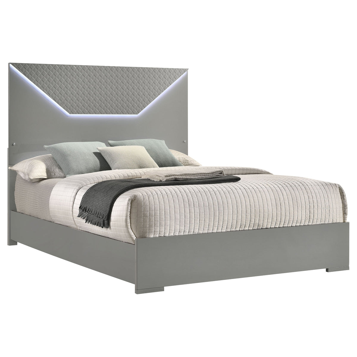 Hyland Panel Bed LED Headboard Natural