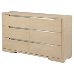 Ladera 6-drawer Bedroom Dresser and Mirror Light Elm