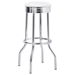 Retro Upholstered Metal Swivel Bar Stool Red (Set of 2)