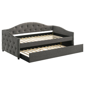 Sadie Upholstered Daybed with Trundle Grey