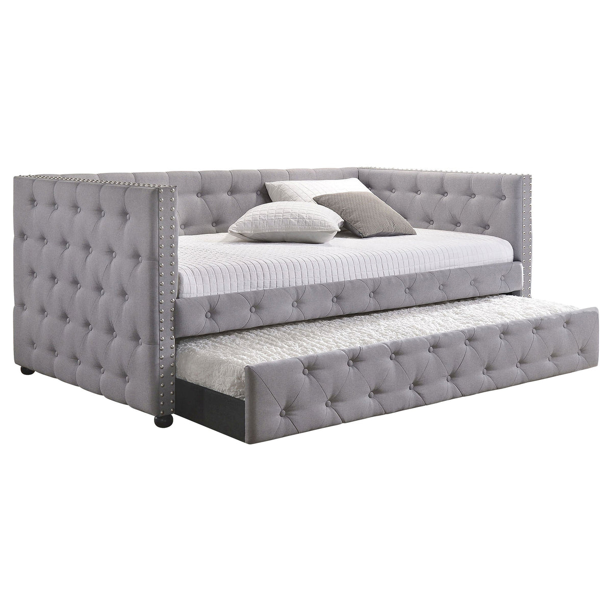 Mockern Upholstered Daybed with Trundle Grey