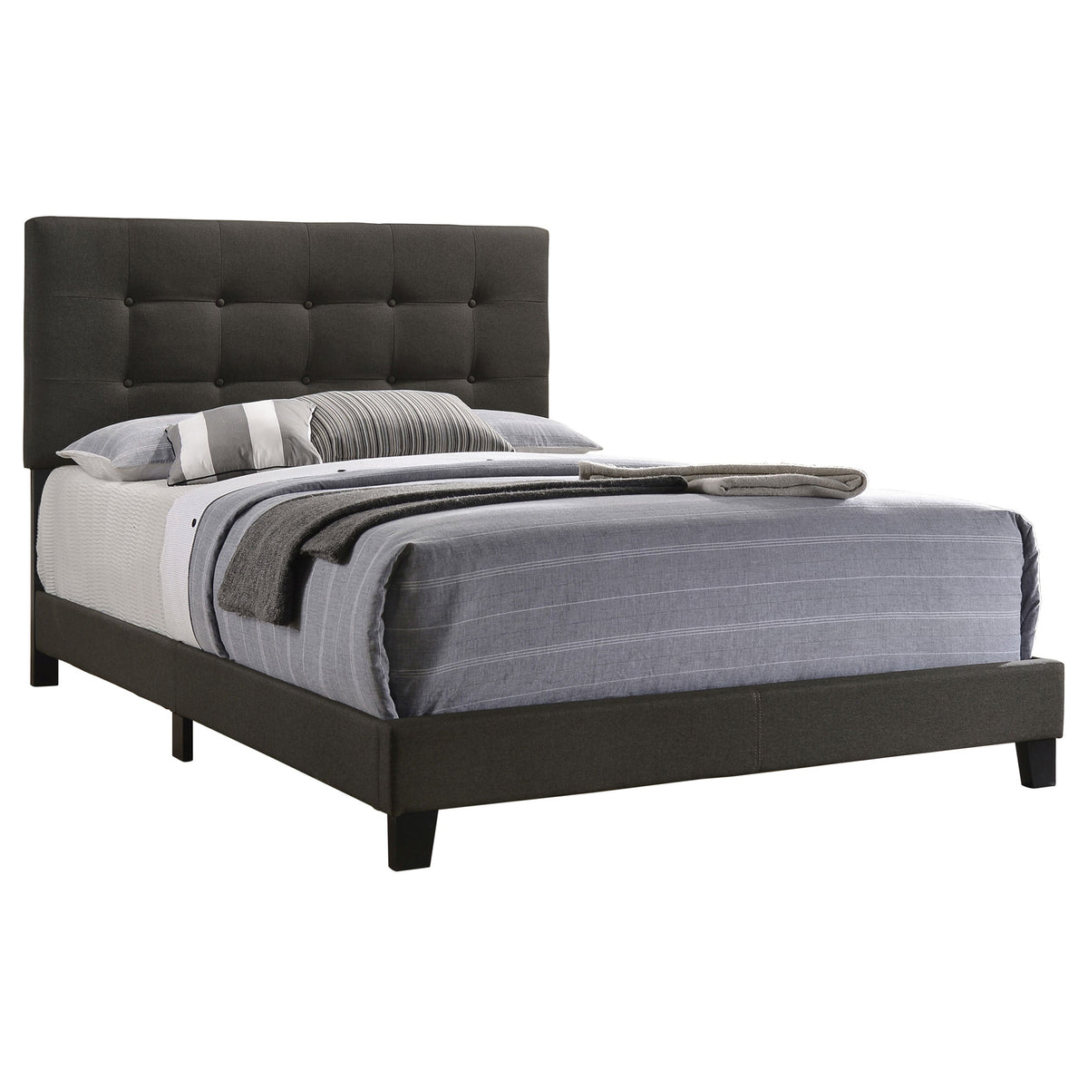 Mapes Upholstered Panel Bed Charcoal