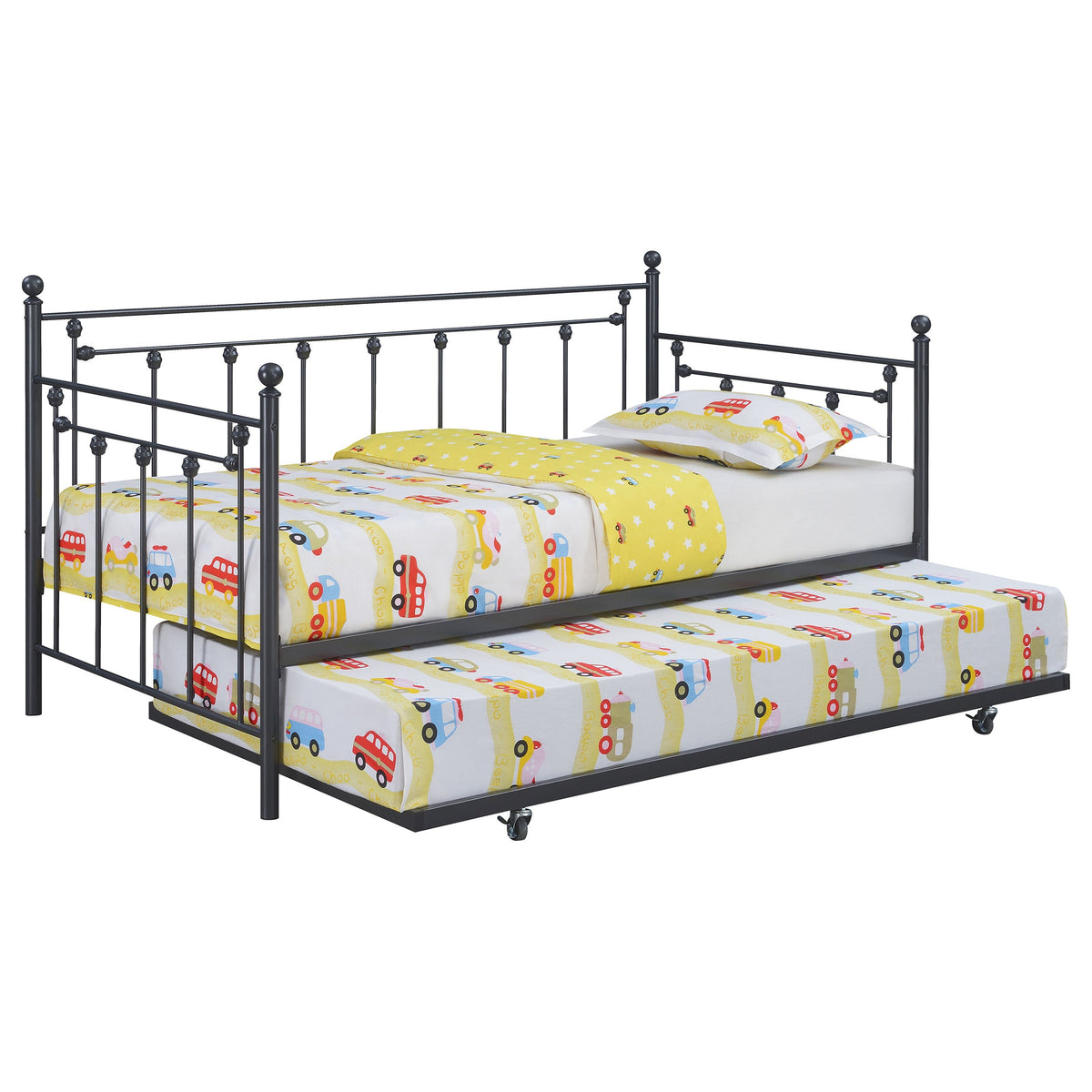 Nocus Metal Daybed with Trundle Gunmetal