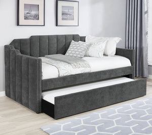Kingston Upholstered Daybed with Trundle Charcoal