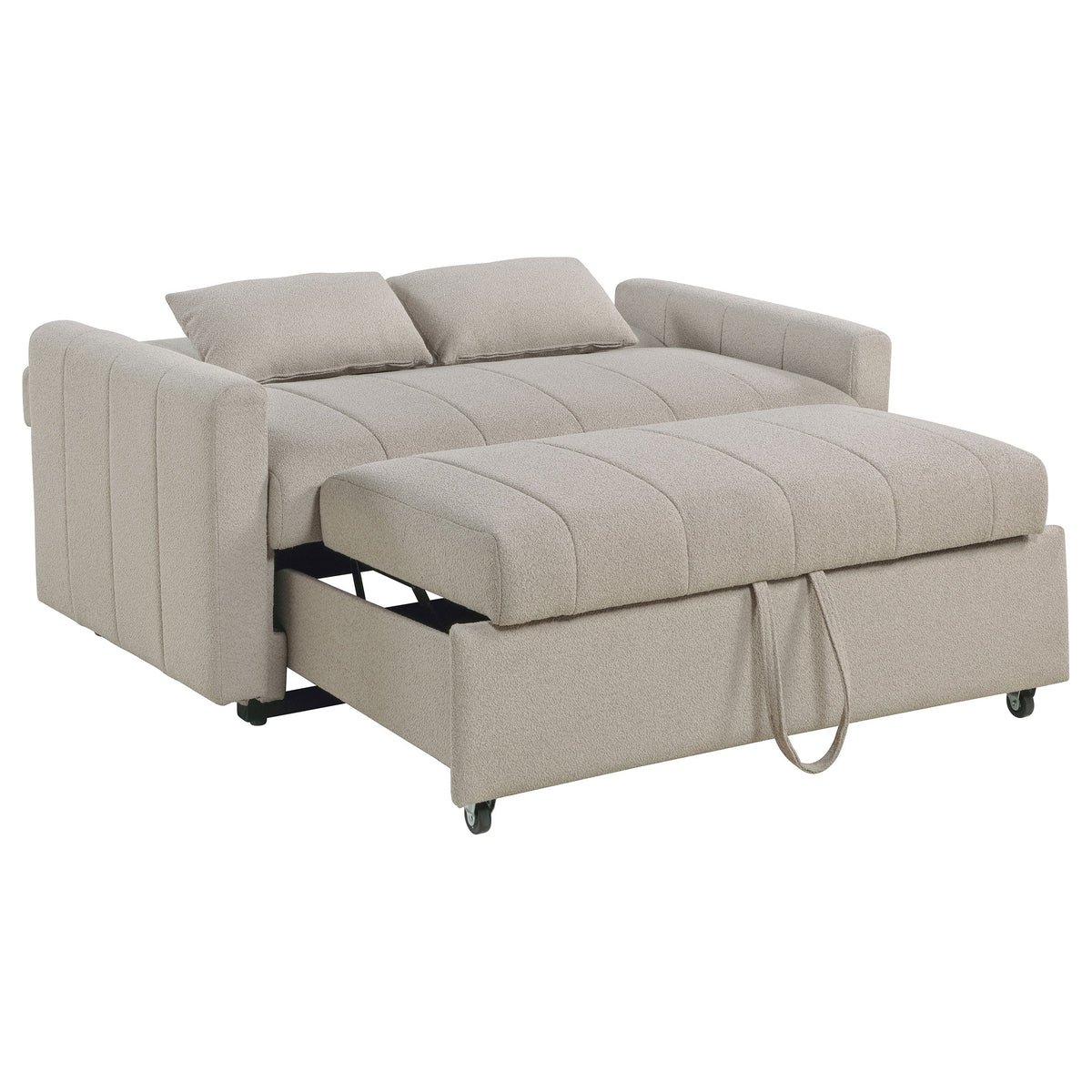 Portland Boucle Upholstered Sleeper Sofa Bed Copper