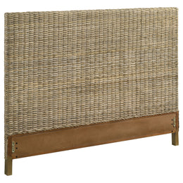 Zyla Woven Rattan California King Panel Headboard Kubu Grey