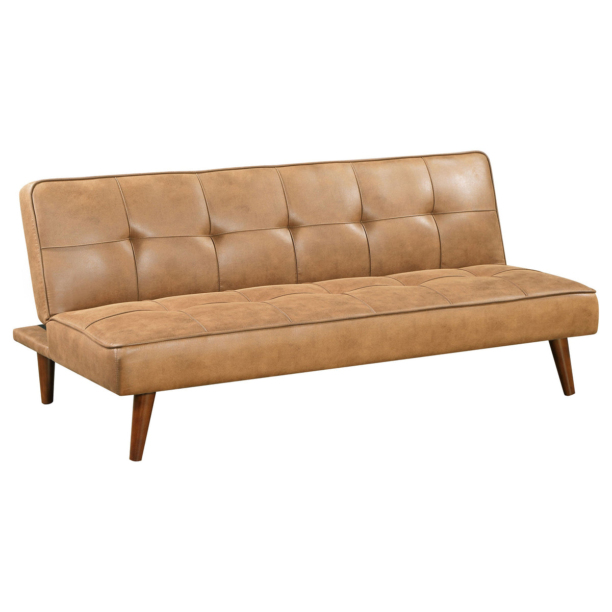Jenson Upholstered Tufted Convertible Sofa Bed Dark Coffee
