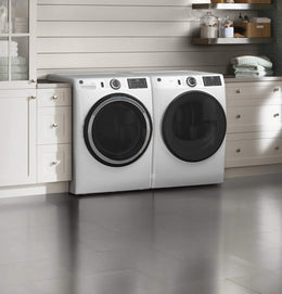 Package - GE - 4.8 Cu. Ft. High-Efficiency Stackable Smart Front Load Washer w/ Odorblock Ultra Fresh Vent System & Microban Technology and 7.8 Cu. Ft. Stackable Smart 10-Cycle Gas Dryer - White
