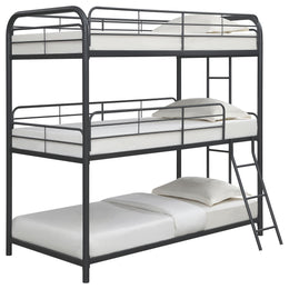 Garner Metal Triple Bunk Bed Gunmetal