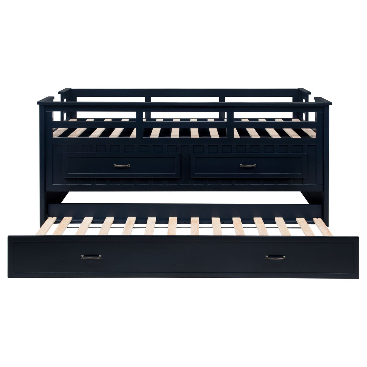Carlsbad Wood Captains Bed With Trundle Medium Brown
