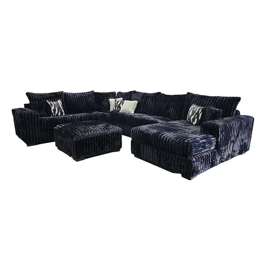Mr. Fluffy Black Oversized Sectional