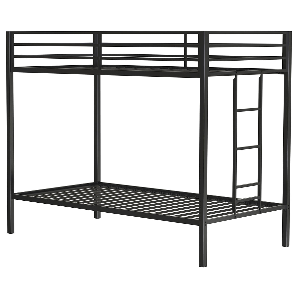 Alevera Metal Bunk Bed with Ladder Black