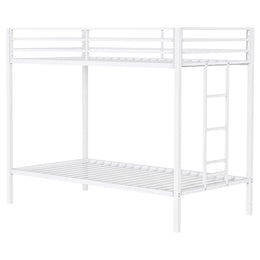 Alevera Metal Bunk Bed with Ladder Black