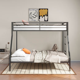 Alevera Metal Bunk Bed with Ladder Black