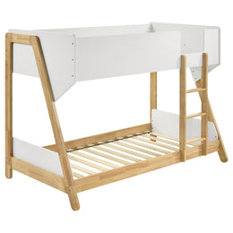 Wyatt Wood Over Bunk Bed White and Natural