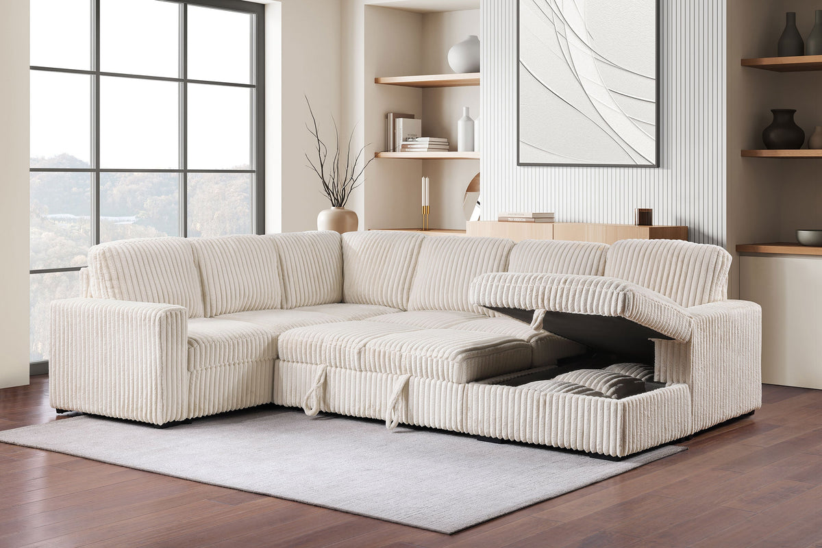 David Upholstered Reclining Sectional Sofa Smoke