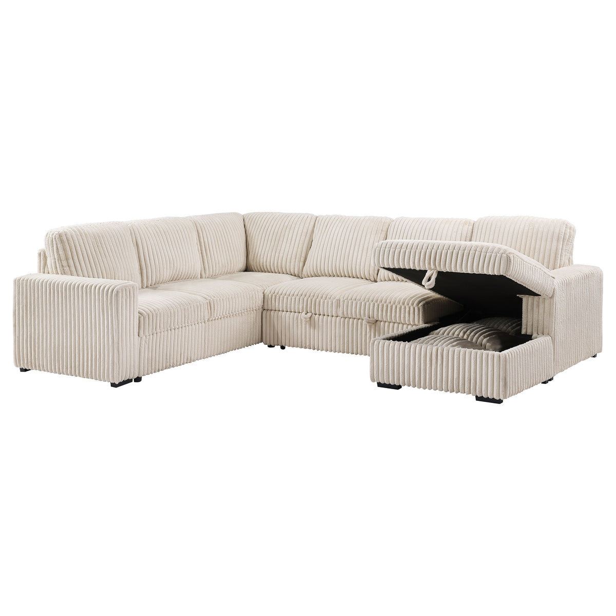 David Upholstered Reclining Sectional Sofa Smoke