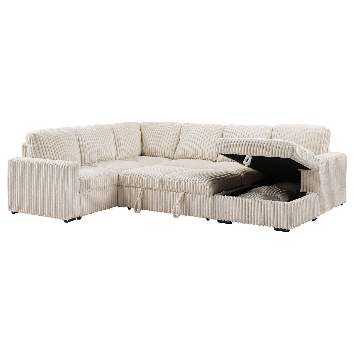 David Upholstered Reclining Sectional Sofa Smoke