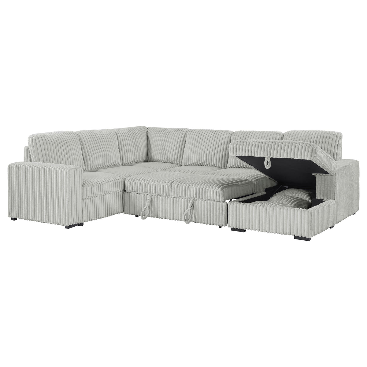 David Upholstered Reclining Sectional Sofa Smoke