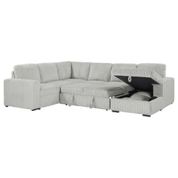 David Upholstered Reclining Sectional Sofa Smoke