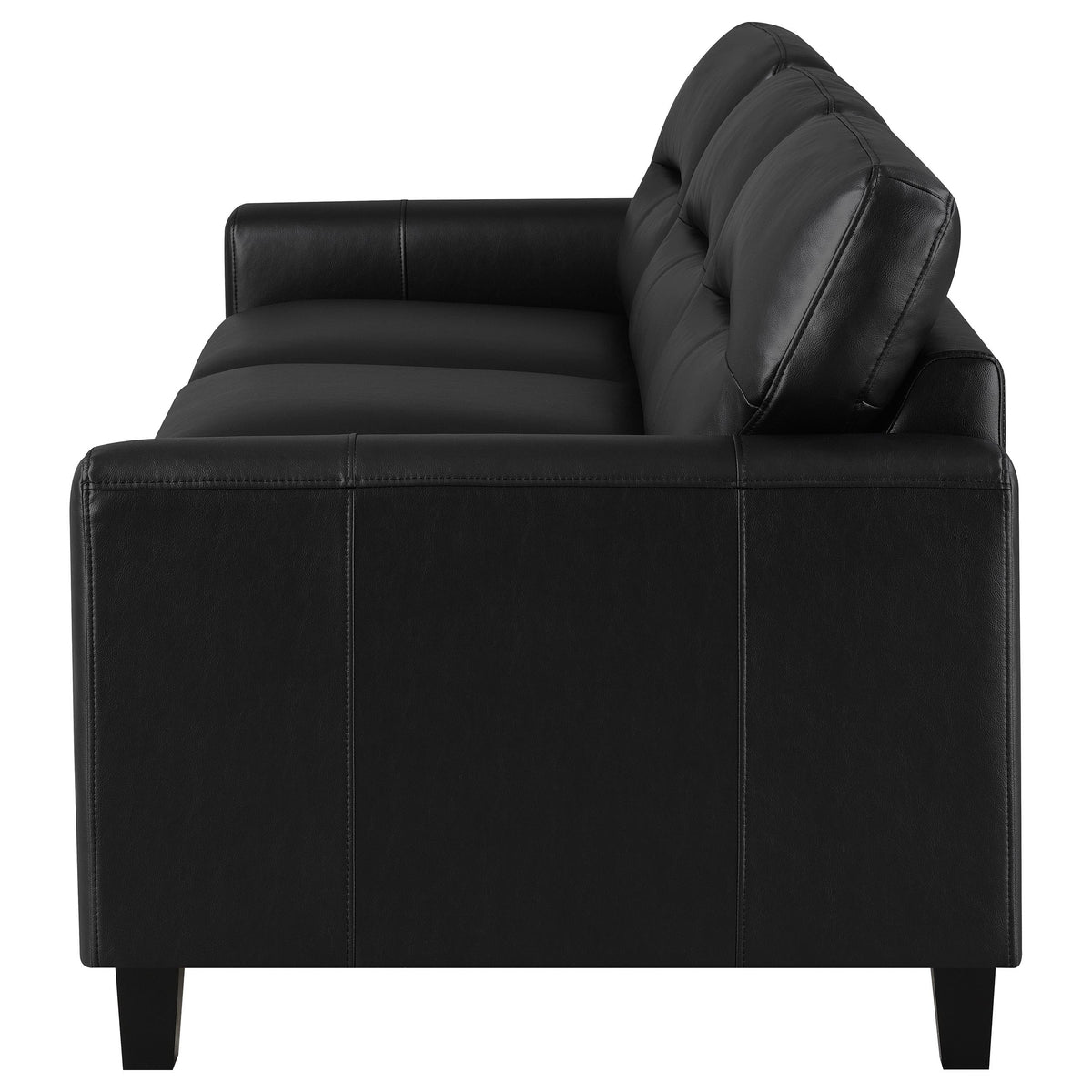 Scotland Faux Leather Upholstered Track Arm Sofa Black